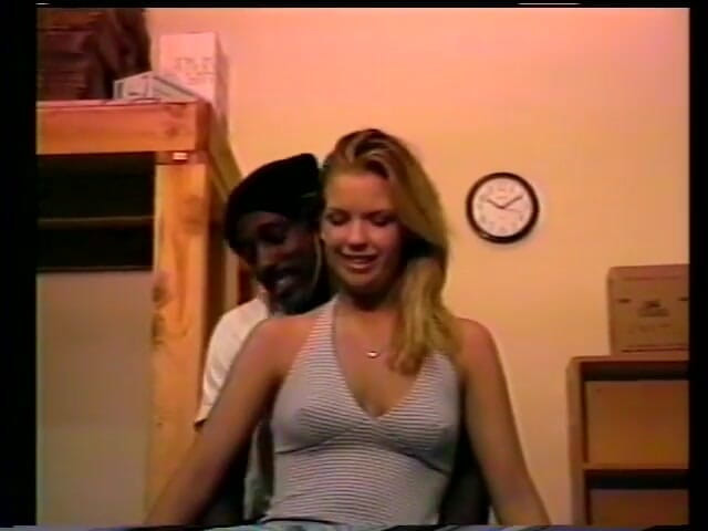 First Black Sexperience: Blonde slut is mastering blowjob with a big cock