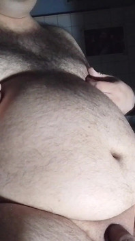 Sweaty Fat Man Masturbation