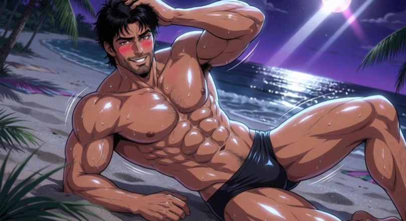 Erotic Man: Ai Muscle Hunks am strand