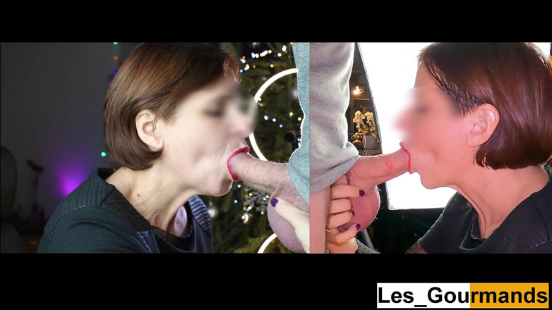 Les Gourmands: 4k - tante seksi dengan lipstik lagi asik nyepong kontol sampai...