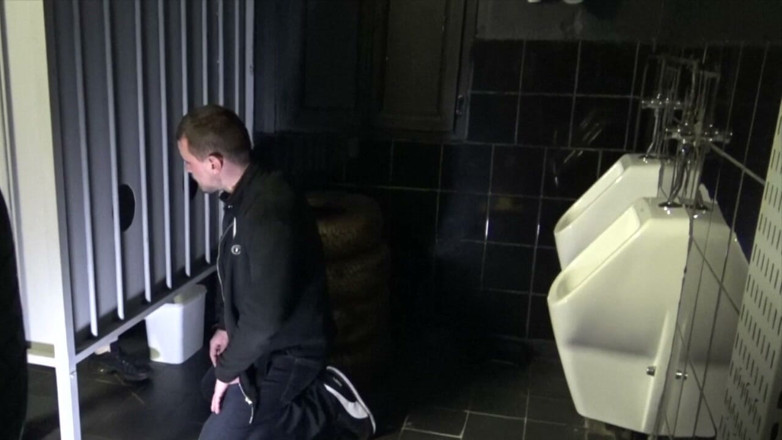 Recent amator bareback French porn: Slut Fucked Raw in Public Toilets by Arab