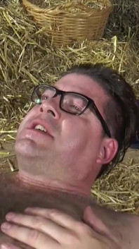 Busty bitch rides huge cock on the farm