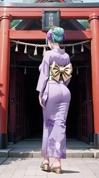 Déesse du kimono violet ! Je ne peux pas gérer l’humidité sous la porte Rouge Torii