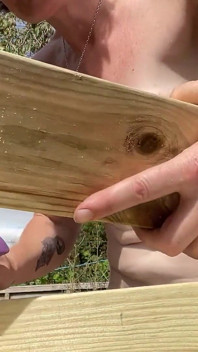 Naked Woodworking in My Shared Access, Very Overlooked Garden That 5 Sets of Neighbours Can See Into!