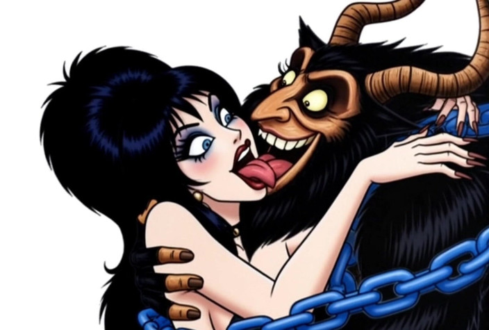 Octopussy Lovers Club: Krampus masukin butt plug ke dalam elvira, nyonya kegelapan pantatnya,...