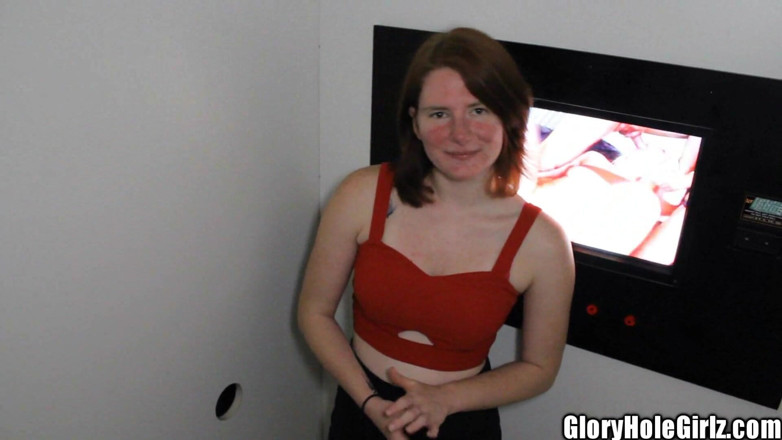 Glory Hole Girlz: Tiener Acne kijkgat rood gezicht kut creampies n slikken sperma...