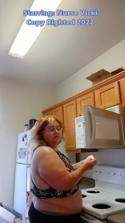 BBW nurse Vicki adventures with friends: Sweaty cleaning girl BBW mature nurse Vicki