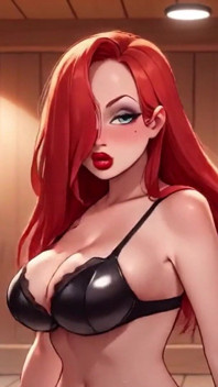 Cosplay. Jessica hüpft, dicke titten und hintern in der sauna