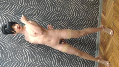 Ladyboy Shemale Dressed in Sexy Lingerie and Stockings