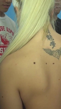 Busty blonde sluts wanking black guy's dick