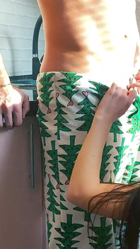 Sex with a Neighbor in the Kitchen. Fucked in the Pussy and Cum Inside. Creampie in Pussy
