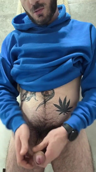 Revaz Masturbates Her Dick and Cums