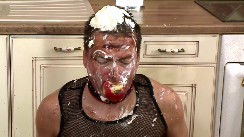 German BDSM MMV: Submissive Slave Covered in Messy Delight