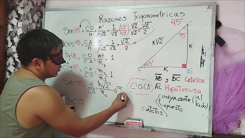 Rosaroja: 16 Trigonometrie: 45 hoek - trigonometrische verhoudingen