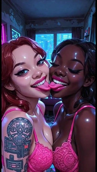 Fetiș cu limbi și săruturi frumoase lesbiene, Ai Animation