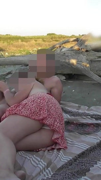 French Teacher Blowjob Amateur on Nude Beach to Stranger with Cumshot P2 - Misscreamy