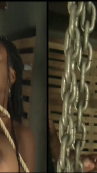 Extreme Big Tits Ebony BDSM Slave Mara Cruel Spanking Tit Busting and Whipping 3dlr