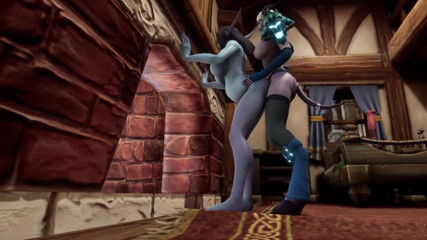 Wraith Futa: Shemale démon šuká těhotnou elfku před krbem
