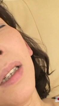 Skinny Japanese granny gets big pussy creampie