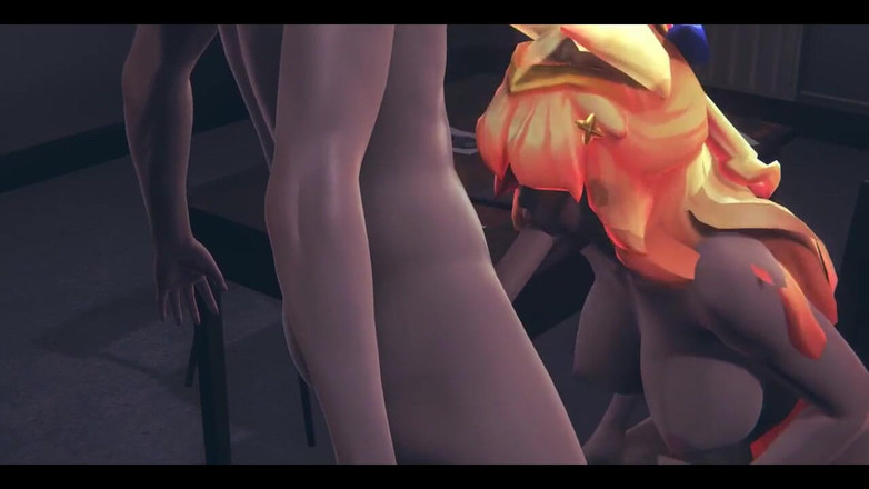 HentaiTubes: Lol hentai - Ahri star Guardian blowjob - japanischer asiatischer manga-anime-film spiel-porno