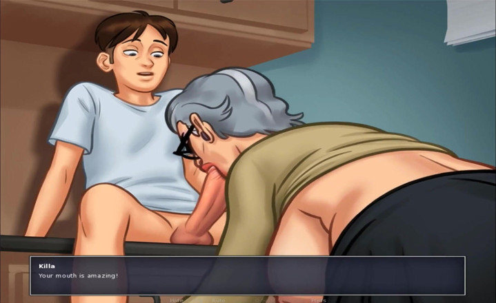 Hentai World: Summertime saga 펠라 배다른 아들