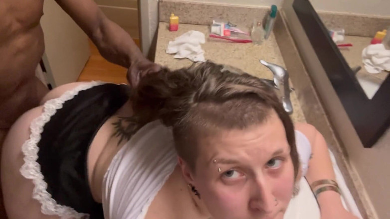 Thekookiejar: Naughty Maid Surprised by Black Cock