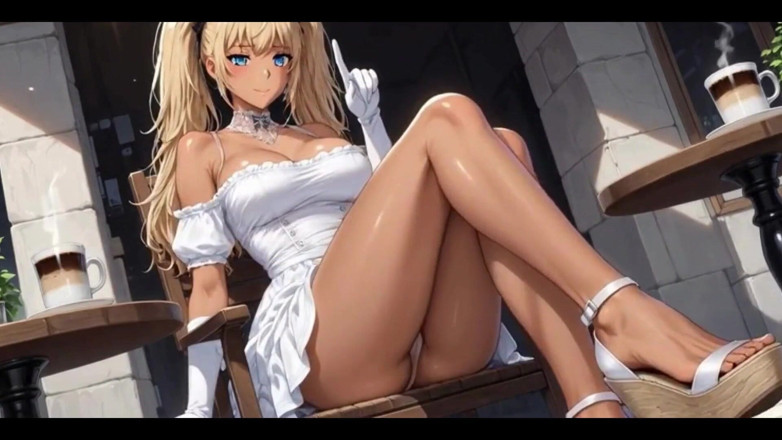HotKitty20: Прогулка с Rumi - она играет со своей киской Ai Генерируется