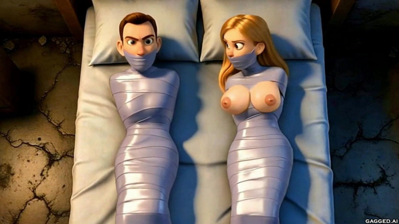 Gagged AI Cartoons: Bound &amp; Watched