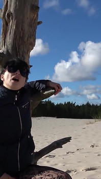 Knicken auf der sandigen dune