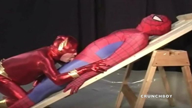 Crunch Boy: fetish sex with super hero clothes