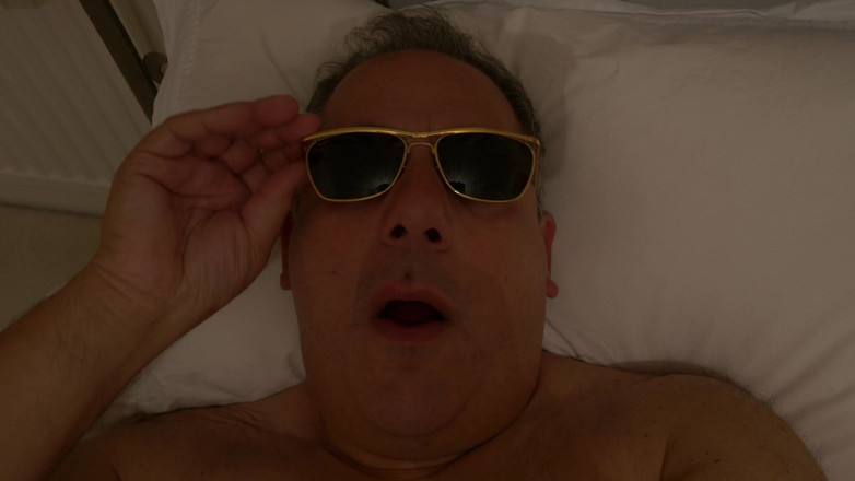 George Rex Solo: POV Nude Jerk off in Bed Wearing Sunglasses and Yawning