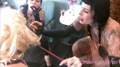 Domina Lady Vampira - SM Studio Femdom Empire: Rubberdomme fetishplay part 6 – 2 smoking latex ladies