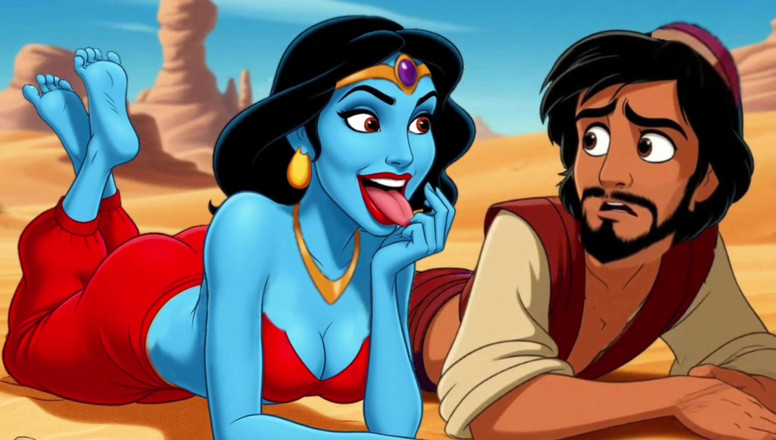 Octopussy Lovers Club: Porn Aladdin: Keinginan kotor. Genie seksi memenuhi hajat kotor Aladdin....