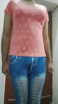 Indian Gay Crossdresser Gaurisissy Real Homemade XXX Sex in Pink Tshirt and Blue Leggings
