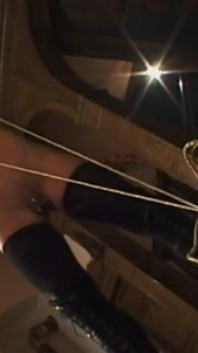 Masked blonde girl humiliating hanging out