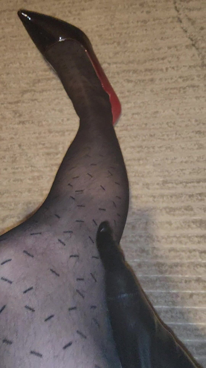 LoverPantyhose: Mengusik corak pantyhose hitam saya