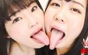 Japan Fetish Fusion: Joc cu saliva: Hikari &amp;Ena's Deep Lesbian Kiss Explorarea!