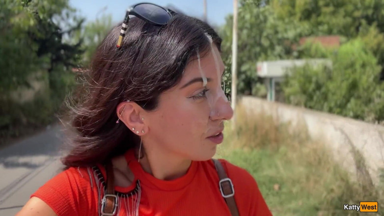 Katty West: Offentlig avsugning i buskarna med främling och galen cumwalk täckt...