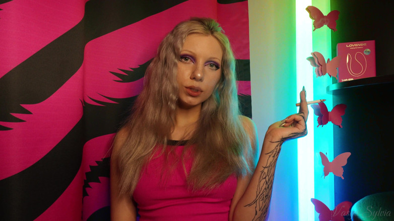 Vasya Sylvia: Sexy Teen Smoking a Cigarette and Shaking Her Tits!