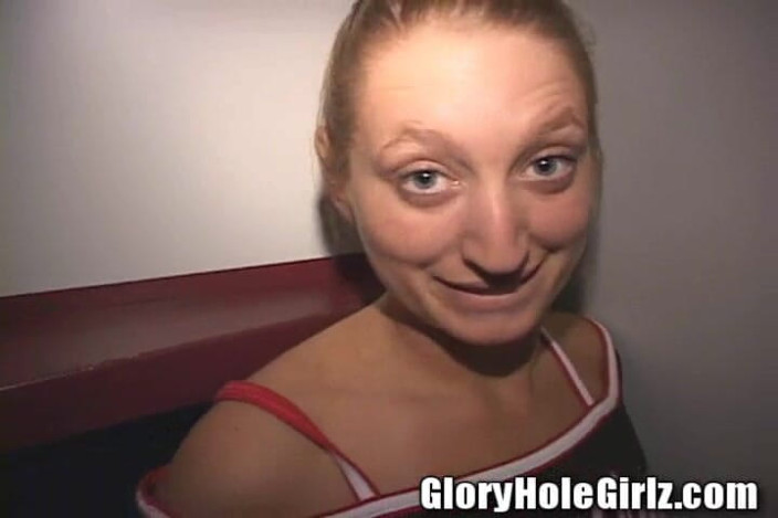 Glory Hole Girlz: Cock Milking Blonde Slut Sucking Glory Hole Penis Balls!