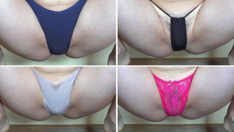PantiesQueen: Elle essaye une culotte sexy et s’accroupit pour voir sa...