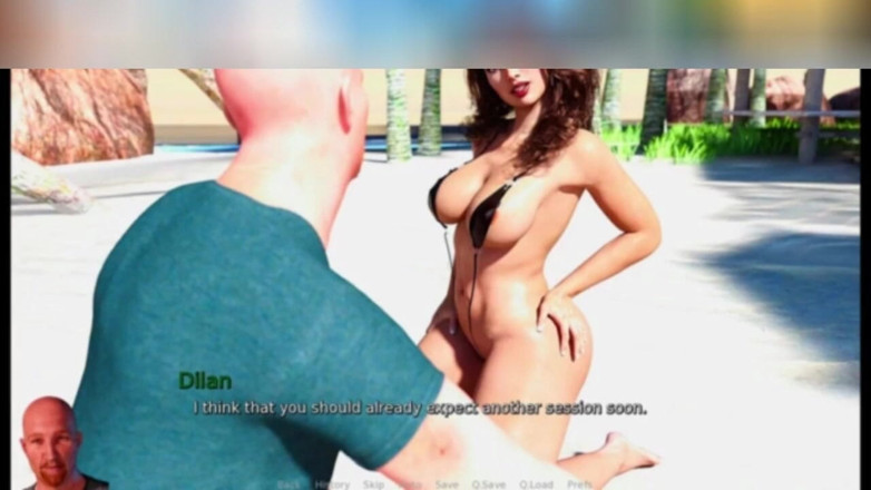 3DXXXTEEN2 Cartoon: Rebecca plajda sik avına çıkıyor. 3 boyutlu porno, çizgi film seksi