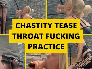 Mistress BJQueen: Chastity plaagt keelneukpartij