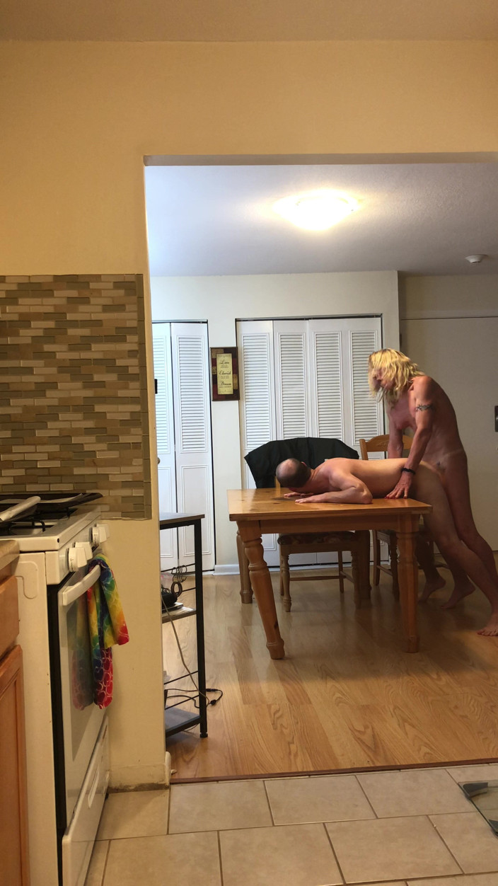 Jake Grand the man: TS Becki Bottomz Fucking Man on Table