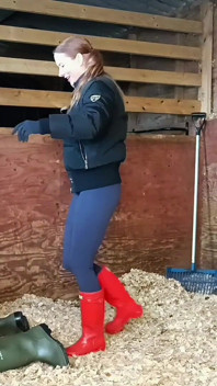 Boots Versus Balls, Extremely Hard Hunters Wellingtons Ballbusting in the Stables