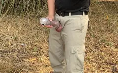 Thai Uniform with Sex Toy Outdoor