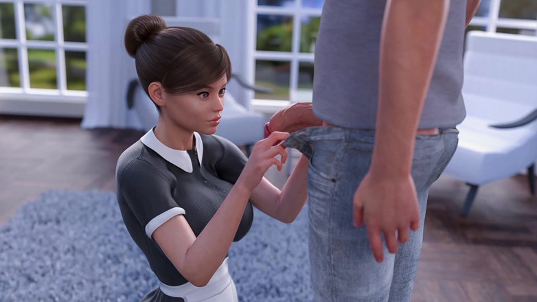Gaming vision: Mi linda compañera de cuarto 2 jugando con escena de sexo -...