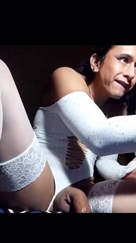 Creamy White Cummings in All White Lingerie and Stockings Webcam Shows