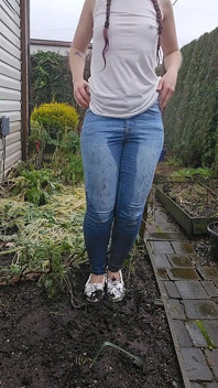 Muddy White Mocs E Jeans Pipì