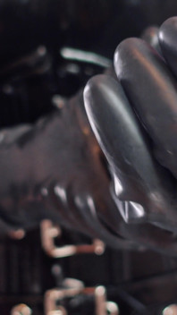 ASMR video in latex: big rubber gloves (Arya Grander) SFW video with hot sounding